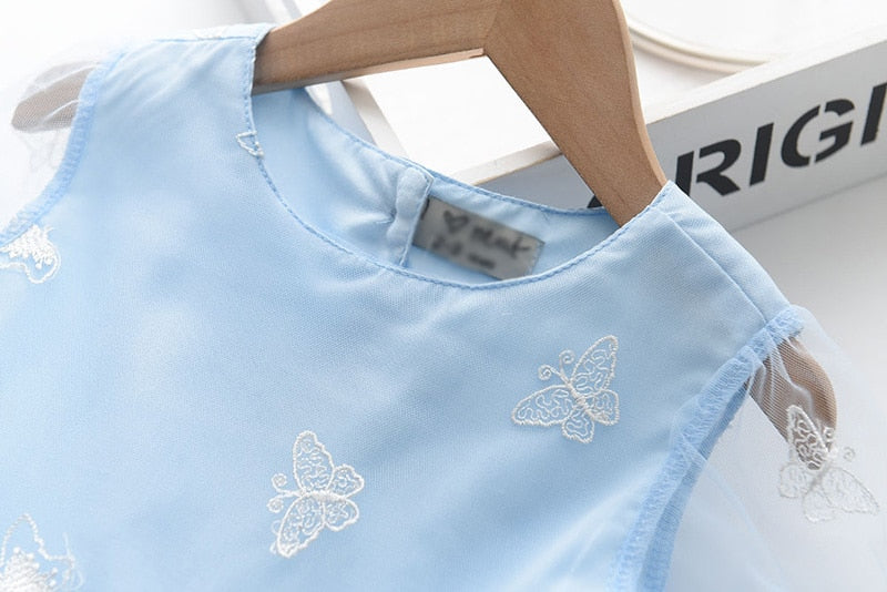 SWEET JANE<br> Tulle Lace Butterflies Embroidered Mesh Princess Dress For Girls