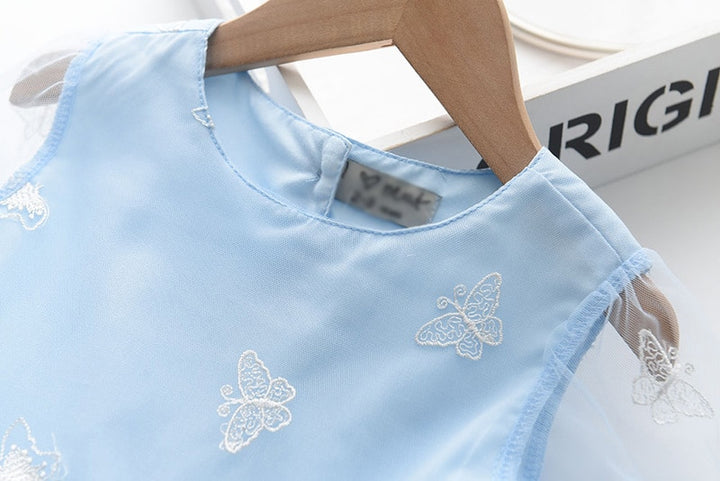 SWEET JANE<br> Tulle Lace Butterflies Embroidered Mesh Princess Dress For Girls
