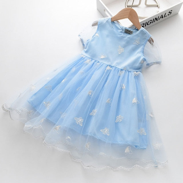 SWEET JANE<br> Tulle Lace Butterflies Embroidered Mesh Princess Dress For Girls