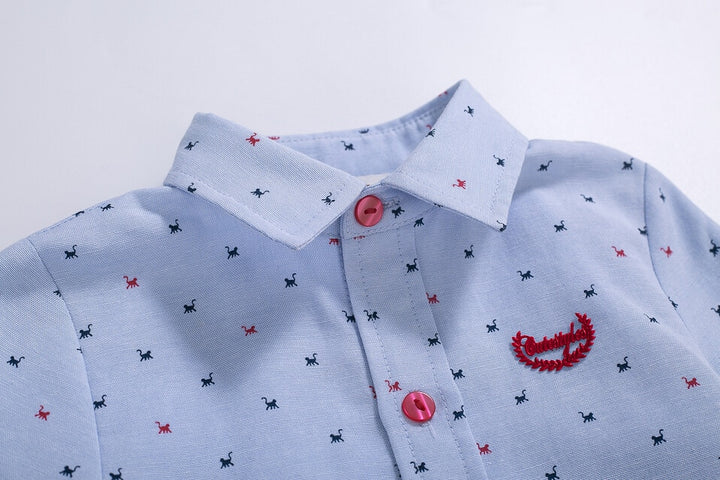 LITTLE PRINCE CHARMING<br>Toddler Boys Summer Red Cotton Set