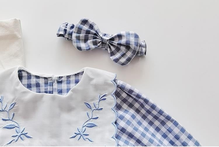 BABY BLUE<br>Bodysuits Infant Embroidered Romper