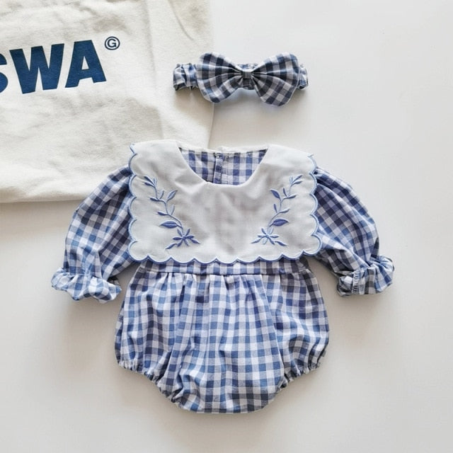 BABY BLUE<br>Bodysuits Infant Embroidered Romper