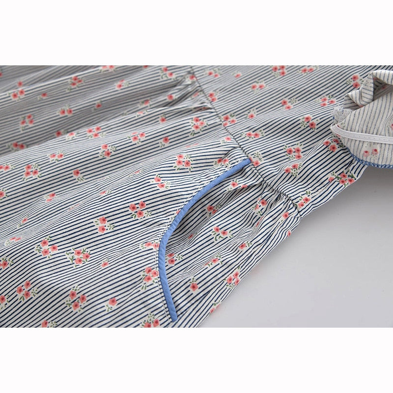 LITTLE LIZETTE<br>Cotton Striped Print Girls Dress