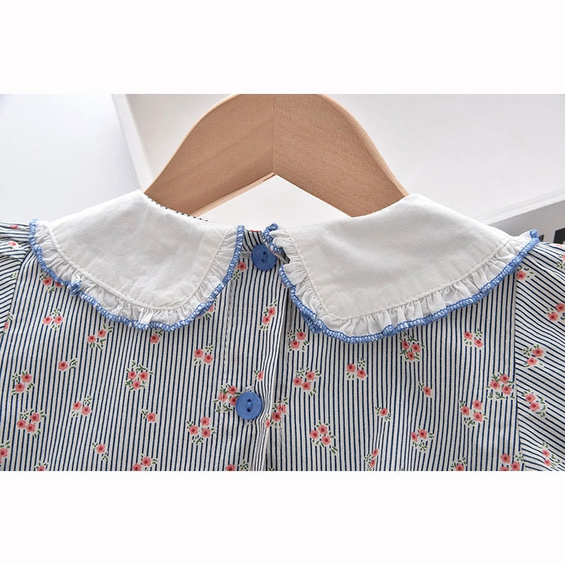LITTLE LIZETTE<br>Cotton Striped Print Girls Dress