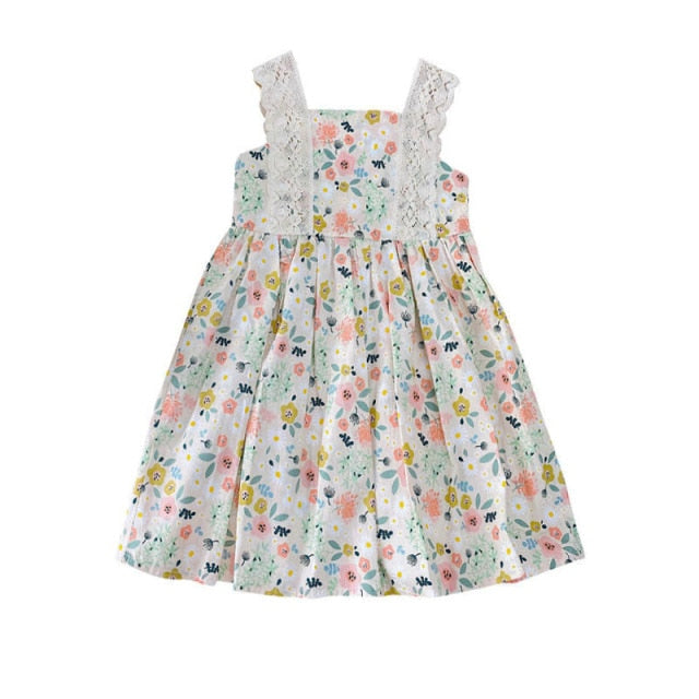LITTLE LILIANNA<br>Cotton Striped Print Girls Dress